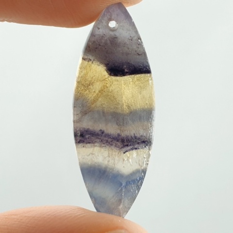 Fluorite cabochon with hole 33x12 mm no G87