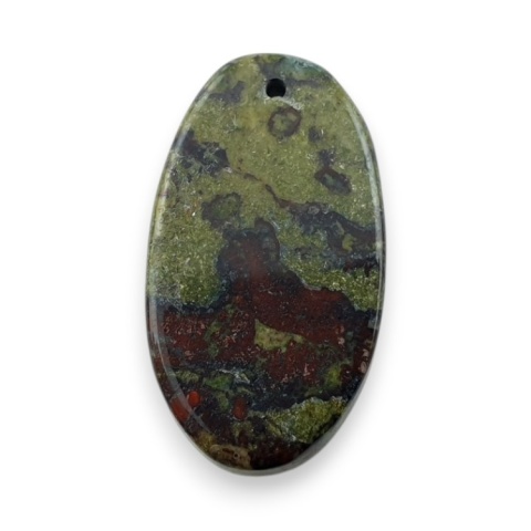 Jasper dragon's blood cabochon with hole 24x13 mm no G243