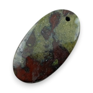 Jaspis smocza krew kaboszon z dziurką 25x14 mm nr G245