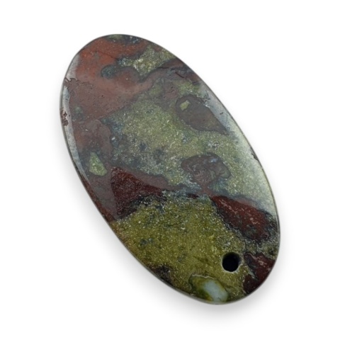 Jaspis smocza krew kaboszon z dziurką 25x14 mm nr G245