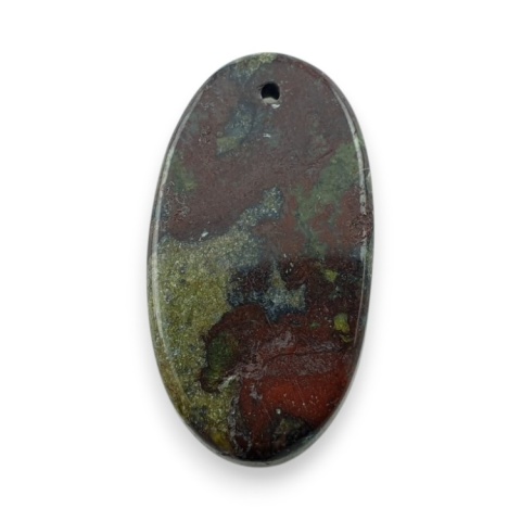 Jaspis smocza krew kaboszon z dziurką 25x14 mm nr G245