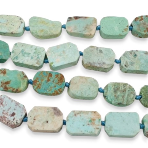 Turquoise jasper irregular rectangle 14-17 mm 2 pcs