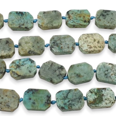 African turquoise irregular rectangle 15-19 mm 2 pcs