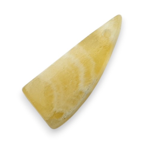 Yellow aragonite cabochon with hole 23x10 mm no G164