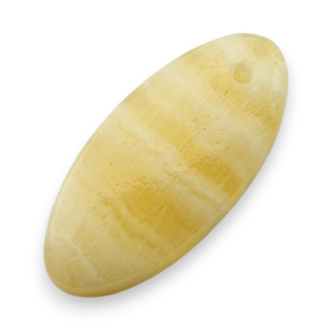 Yellow aragonite cabochon with hole 24x11 mm no G160