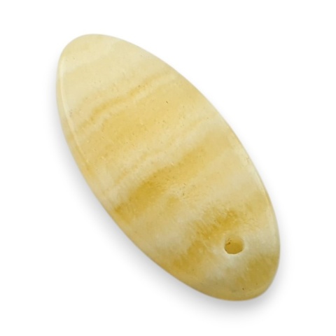 Yellow aragonite cabochon with hole 24x11 mm no G160