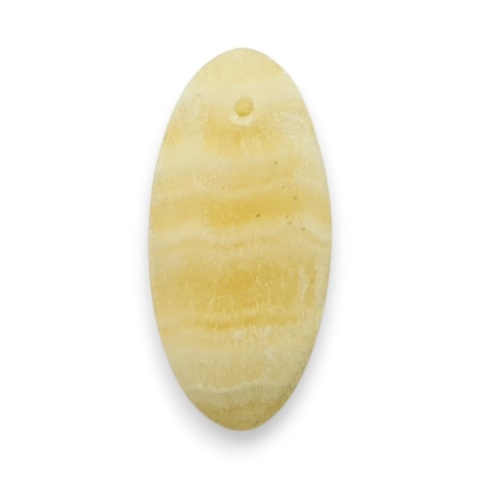 Yellow aragonite cabochon with hole 24x11 mm no G160
