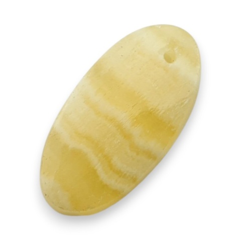 Żółty aragonit kaboszon z dziurką 24x12 mm nr G172