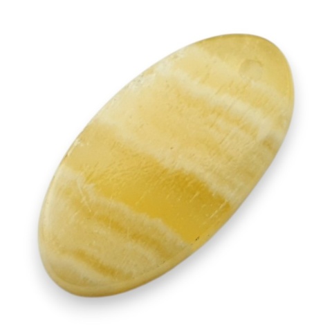 Żółty aragonit kaboszon z dziurką 24x13 mm nr G167