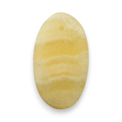 Yellow aragonite cabochon with hole 24x14 mm no G166