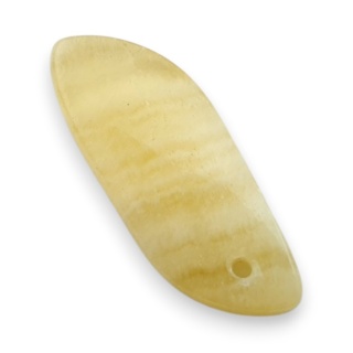 Żółty aragonit kaboszon z dziurką 24x9 mm nr G177
