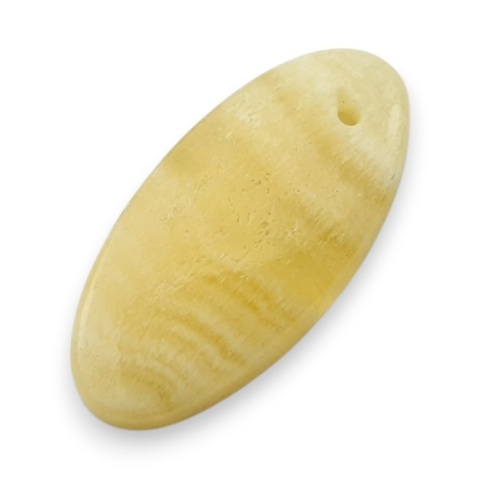 Yellow aragonite cabochon with hole 25x12 mm no G159