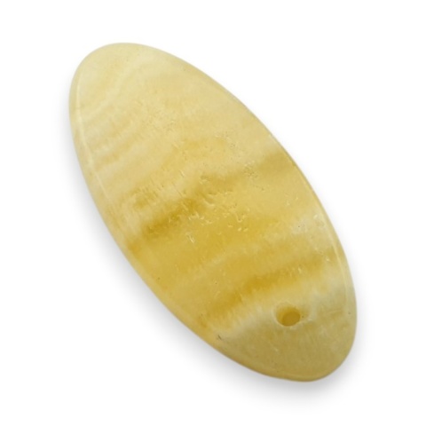 Yellow aragonite cabochon with hole 25x12 mm no G159