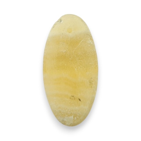 Yellow aragonite cabochon with hole 25x12 mm no G159