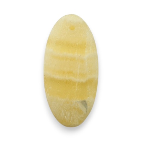 Yellow aragonite cabochon with hole 25x12 mm no G178