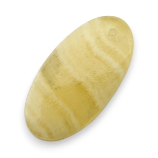 Żółty aragonit kaboszon z dziurką 25x14 mm nr G155