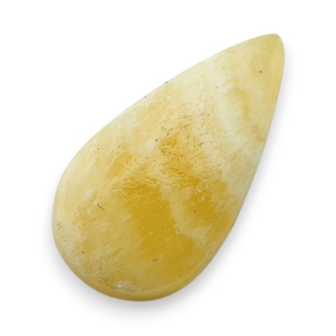 Yellow aragonite cabochon with hole 25x14 mm no G175