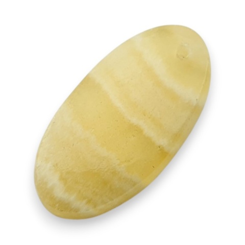 Żółty aragonit kaboszon z dziurką 26x13 mm nr G152