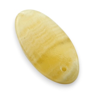 Żółty aragonit kaboszon z dziurką 26x14 mm nr G173