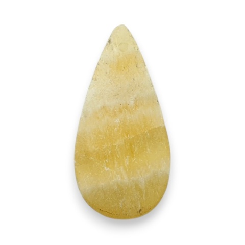Yellow aragonite cabochon with hole 27x13 mm no G162