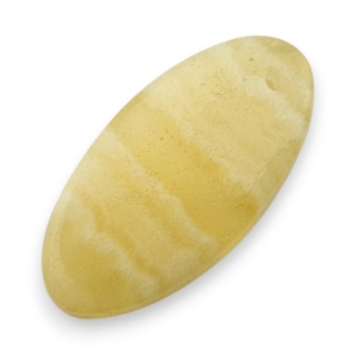 Żółty aragonit kaboszon z dziurką 27x14 mm nr G174