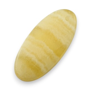 Żółty aragonit kaboszon z dziurką 29x13 mm nr G156