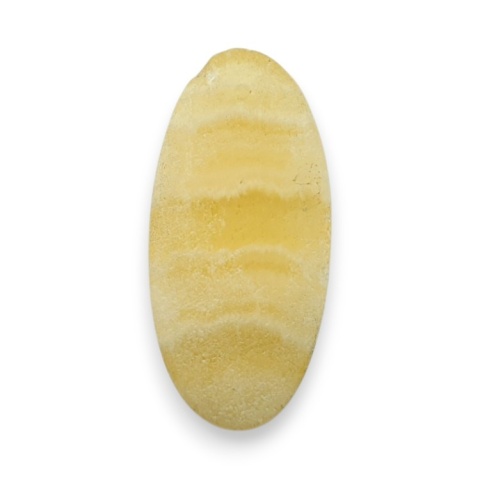 Yellow aragonite cabochon with hole 29x13 mm no G156