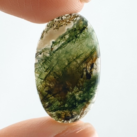 Agat mszysty cienki kaboszon 28x16 mm nr 359