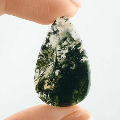 Agat mszysty cienki kaboszon 30x18 mm nr 303