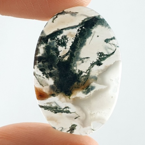 Agat mszysty cienki kaboszon 31x21 mm nr 381