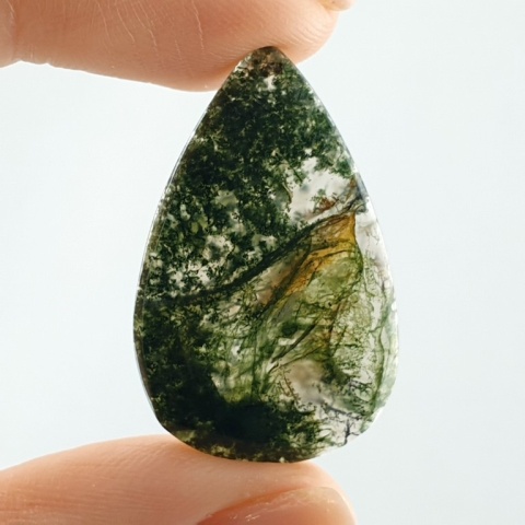 Agat mszysty cienki kaboszon 32x20 mm nr 325