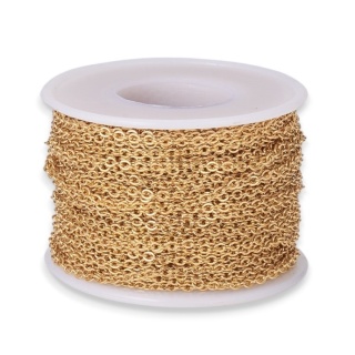 Łańcuszek ankier stal szlachetna 3,0x2,5x0,6 mm 0,5 m pozłacany powłoka IP