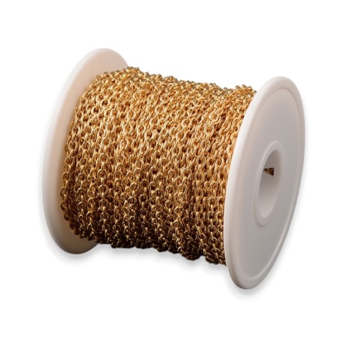 Łańcuszek stal szlachetna 4,0x3,0x0,8 mm 0,5 m kolor złoty powłoka IP