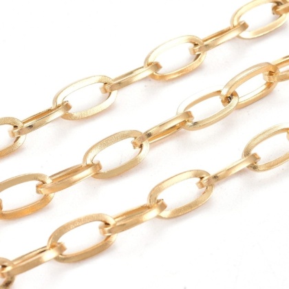 Łańcuszek stal szlachetna 10x5,5x1,0 mm 0,5 m pozłacany powłoka IP