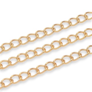 Łańcuszek przedłużkowy skręcany stal szlachetna 4,0x3,0x0,6 mm 0,5 m kolor złoty powłoka IP