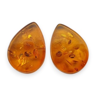 Bursztyn bałtycki płaska łezka para 11x8 mm nr 238