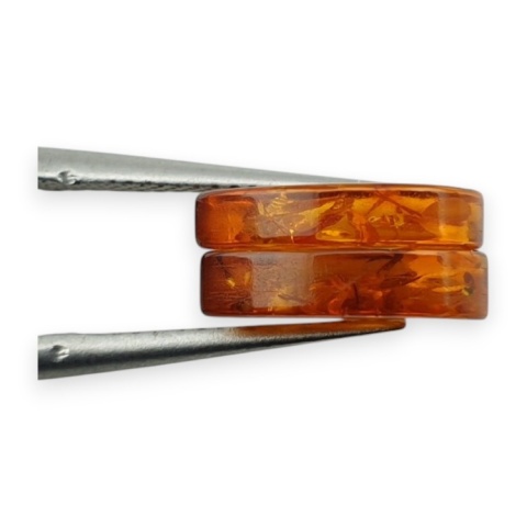 Bursztyn bałtycki płaska łezka para 11x8 mm nr 238