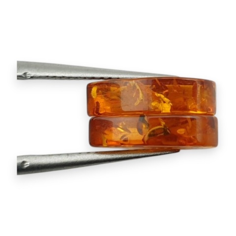 Bursztyn bałtycki płaska łezka para 11x8 mm nr 240