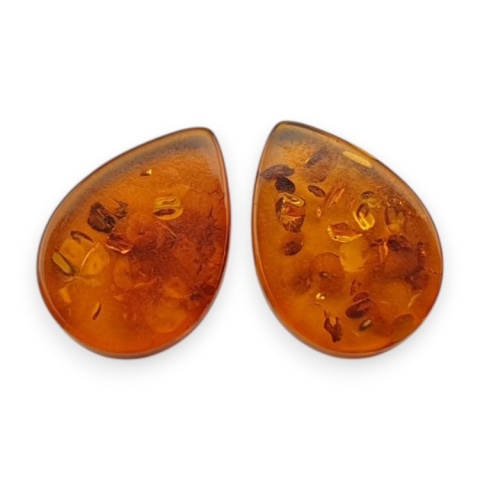Baltic amber flat teardrop pair 11x8 mm no 248