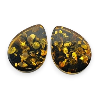 Baltic amber flat teardrop pair 12x9 mm no 230