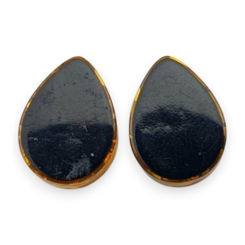 Bursztyn bałtycki płaska łezka para 12x9 mm nr 230