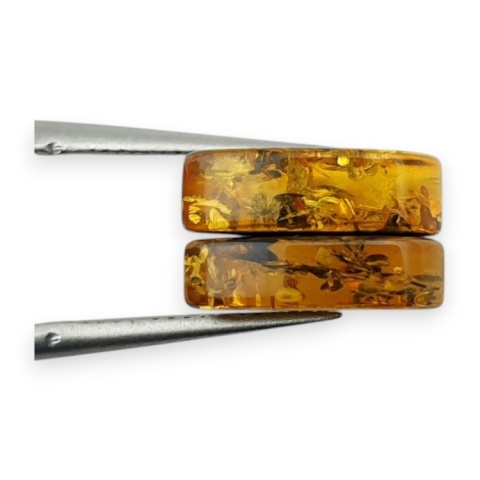 Bursztyn bałtycki płaska łezka para 12x9 mm nr 232