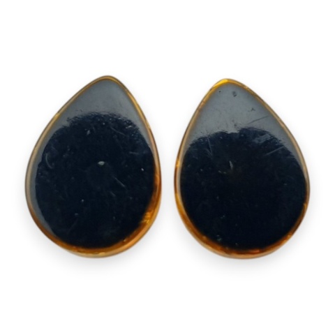 Bursztyn bałtycki płaska łezka para 12x9 mm nr 232