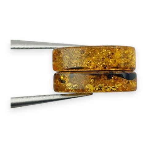Bursztyn bałtycki płaska łezka para 12x9 mm nr 233