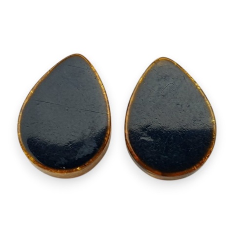 Bursztyn bałtycki płaska łezka para 12x9 mm nr 233