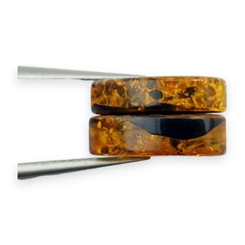 Bursztyn bałtycki płaska łezka para 12x9 mm nr 234