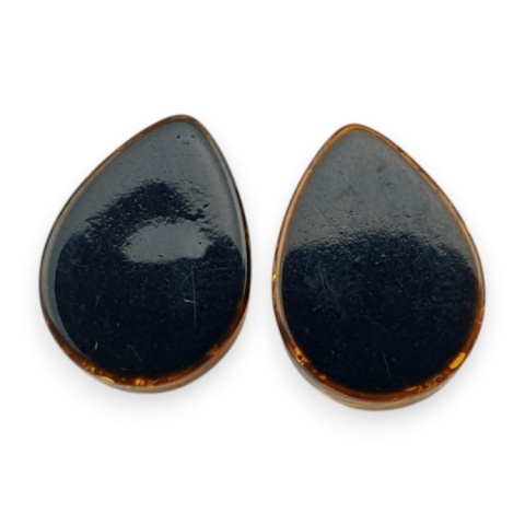 Bursztyn bałtycki płaska łezka para 12x9 mm nr 234