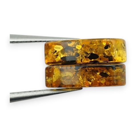 Bursztyn bałtycki płaska łezka para 12x9 mm nr 236