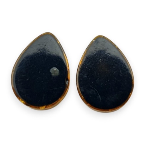 Bursztyn bałtycki płaska łezka para 12x9 mm nr 236