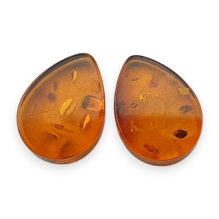 Baltic amber flat teardrop pair 12x9 mm no 251